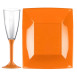 Hard Disposable TableWare Orange